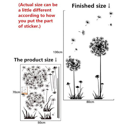 Black Dandelion Wall Sticker – Modern DIY Home Decor for Living Room & Bedroom 🌿✨