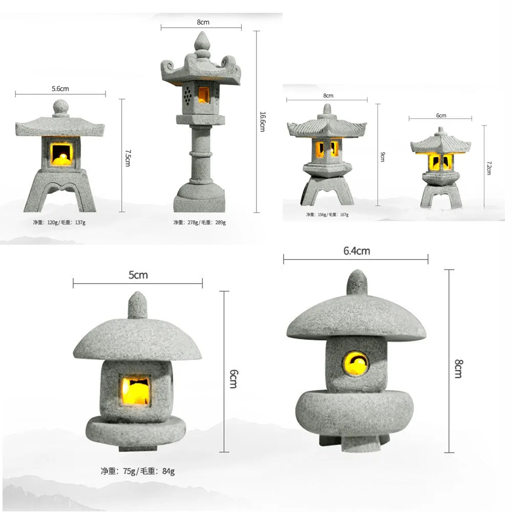 Mini Pagoda Lantern Light – Japanese Zen Garden Decoration