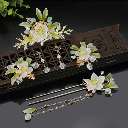 Chinese Hanfu Hair Accessories Set – Elegant Bridal & Retro Wedding Headdress 💖✨