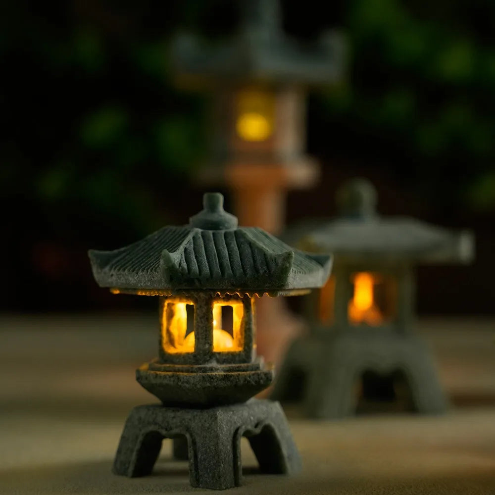 Mini Pagoda Lantern Light – Japanese Zen Garden Decoration