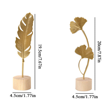 ✨ Nordic Gold Ginkgo Leaf Sculpture – Elegant Luxury Decor for Home & Office