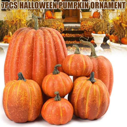 🎃 Artificial Mini Pumpkin Set – Fall & Halloween Home Decor (7 PCS)