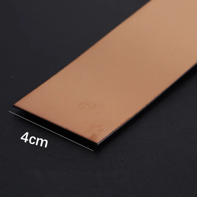 Gold Stainless Steel Wall Sticker Strip – Self-Adhesive Metal Trim for Home &amp; Tile Decoration