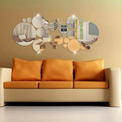 ✨ 26 PCs 3D Acrylic Mirror Wall Stickers – DIY Home Decor for Living &amp; Bedroom