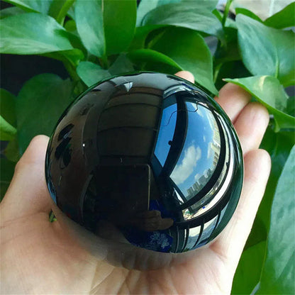 Natural Black Obsidian Sphere – Healing Crystal &amp; Feng Shui Magic Ball 🖤✨
