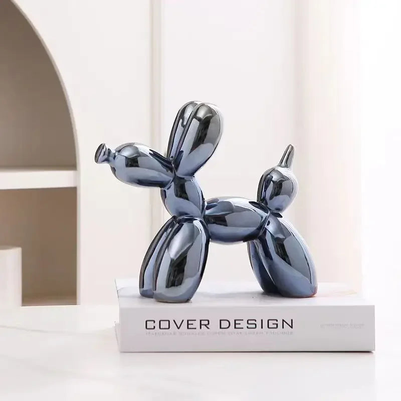 ERMAKOVA Creative Balloon Dog Ceramic Sculpture – Abstract Home Office Décor & Gift 🐶🎈