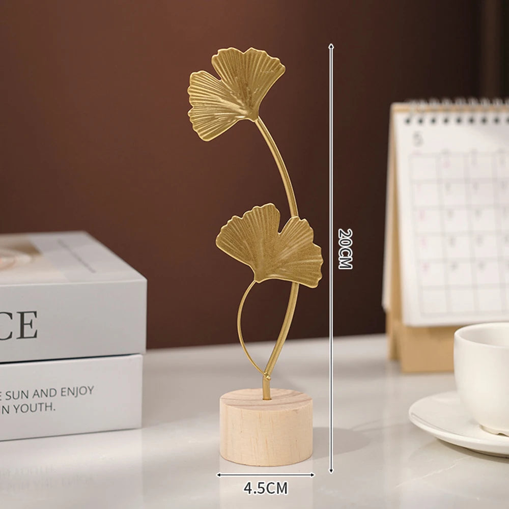 ✨ Nordic Gold Ginkgo Leaf Sculpture – Elegant Luxury Decor for Home & Office