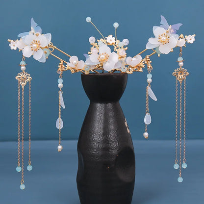 Chinese Hanfu Hair Accessories Set – Elegant Bridal & Retro Wedding Headdress 💖✨