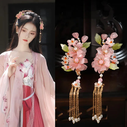 Chinese Hanfu Hair Accessories Set – Elegant Bridal & Retro Wedding Headdress 💖✨