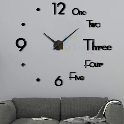 Fashion Modern 3D DIY Wall Clock – Stylish Acrylic Mirror Decor
