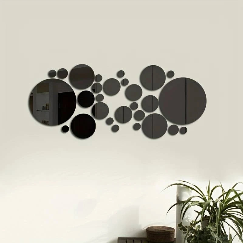 ✨ 26 PCs 3D Acrylic Mirror Wall Stickers – DIY Home Decor for Living &amp; Bedroom