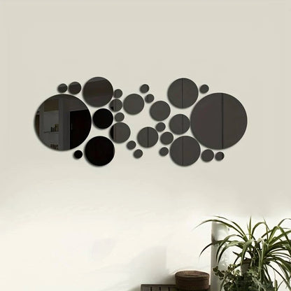 ✨ 26 PCs 3D Acrylic Mirror Wall Stickers – DIY Home Decor for Living &amp; Bedroom