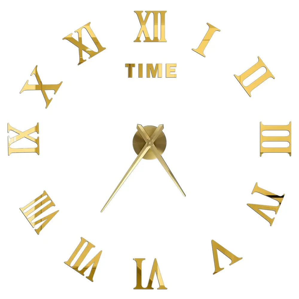 Fashion Modern 3D DIY Wall Clock – Stylish Acrylic Mirror Decor