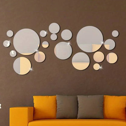 ✨ 26 PCs 3D Acrylic Mirror Wall Stickers – DIY Home Decor for Living &amp; Bedroom