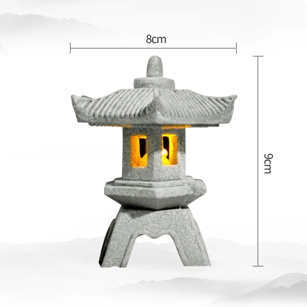 Mini Pagoda Lantern Light – Japanese Zen Garden Decoration