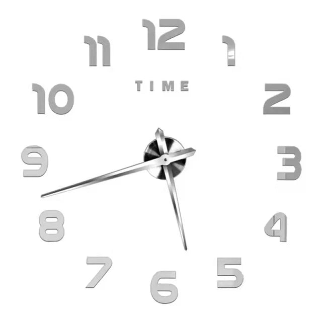 Fashion Modern 3D DIY Wall Clock – Stylish Acrylic Mirror Decor