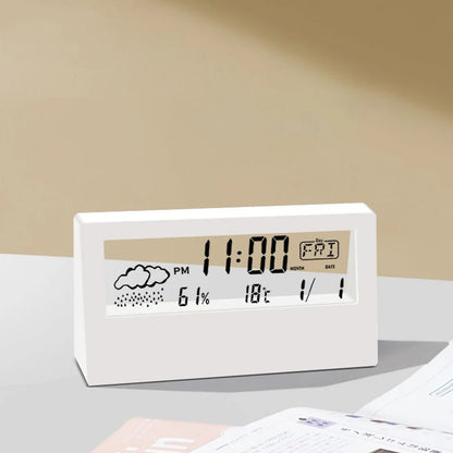 Thermo-Hygrometer Clock – Creative Weather Display Alarm Clock for Bedroom & Living Room