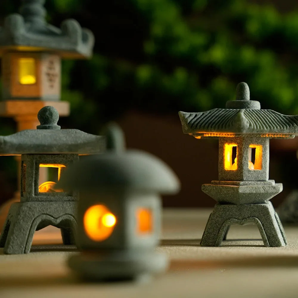 Mini Pagoda Lantern Light – Japanese Zen Garden Decoration
