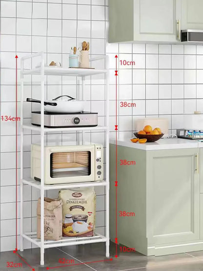 3/4/5/6Layers Kitchen Storage Rack Movable Household Trolley Organizer Floor-Standing Microwave Stove Racks Bathroom Shelves