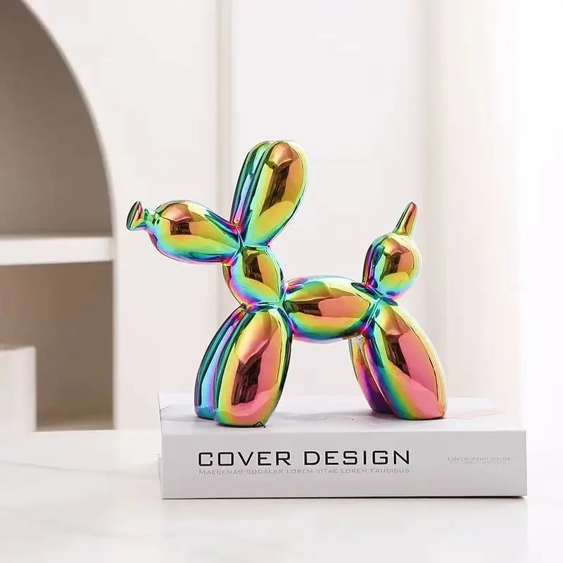 ERMAKOVA Creative Balloon Dog Ceramic Sculpture – Abstract Home Office Décor & Gift 🐶🎈