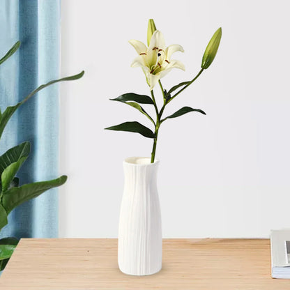 🌿 Modern Nordic White Flower Vase – Elegant Home Décor Accent
