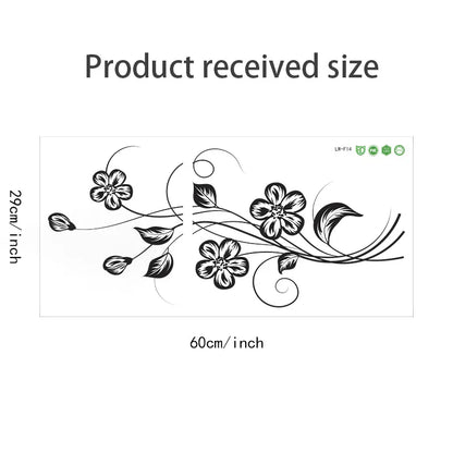 1PC Black Flower Wall Sticker – Waterproof Self-Adhesive Decor for Home & Living Spaces 🌿✨