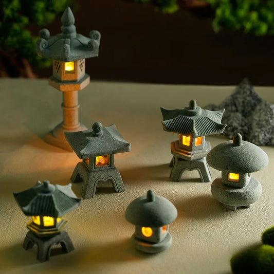 Mini Pagoda Lantern Light – Japanese Zen Garden Decoration