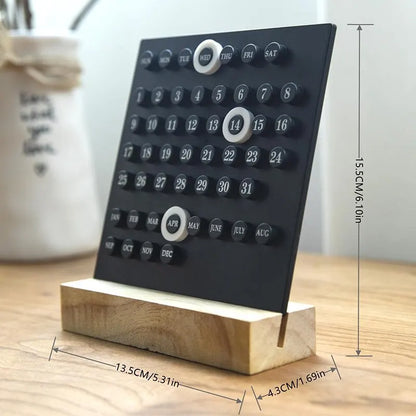 Acrylic Wooden Base DIY Perpetual Calendar – Elegant Desktop Ornament for Home & Office 📅✨
