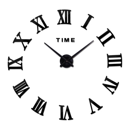 Fashion Modern 3D DIY Wall Clock – Stylish Acrylic Mirror Decor