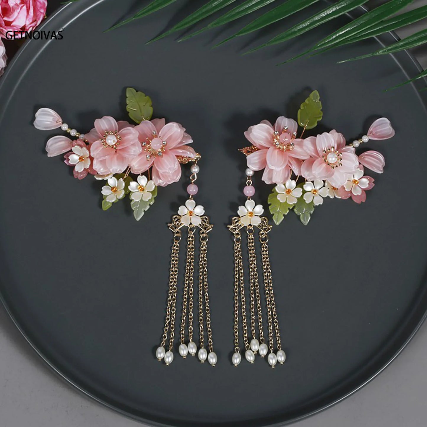 Chinese Hanfu Hair Accessories Set – Elegant Bridal & Retro Wedding Headdress 💖✨