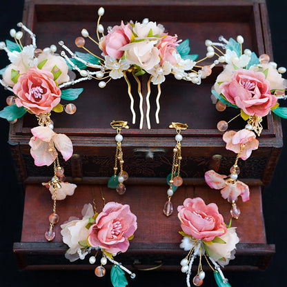 Chinese Hanfu Hair Accessories Set – Elegant Bridal & Retro Wedding Headdress 💖✨