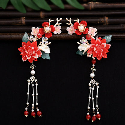 Chinese Hanfu Hair Accessories Set – Elegant Bridal & Retro Wedding Headdress 💖✨