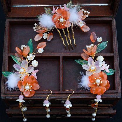 Chinese Hanfu Hair Accessories Set – Elegant Bridal & Retro Wedding Headdress 💖✨