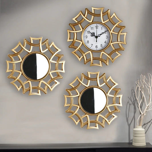 Luxury European Vintage Wall Clock Set – 3-Piece Elegant Decorative Clocks ⏳✨