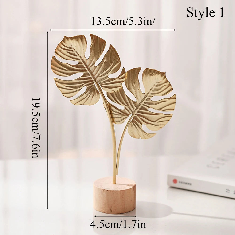 ✨ Nordic Gold Ginkgo Leaf Sculpture – Elegant Luxury Decor for Home & Office