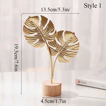 ✨ Nordic Gold Ginkgo Leaf Sculpture – Elegant Luxury Decor for Home & Office