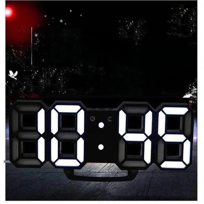 3D LED Digital Wall Clock – Modern Home Decoration with Night Light Mode