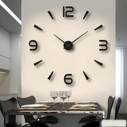 Fashion Modern 3D DIY Wall Clock – Stylish Acrylic Mirror Decor