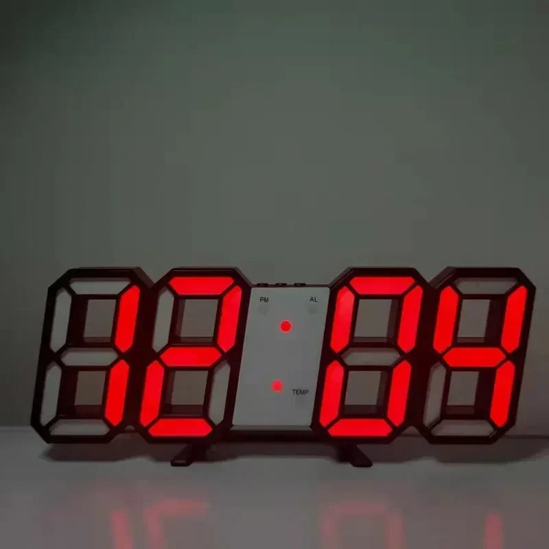 3D LED Digital Wall Clock – Modern Home Decoration with Night Light Mode
