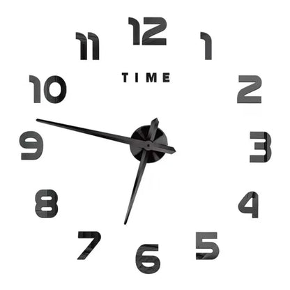 Fashion Modern 3D DIY Wall Clock – Stylish Acrylic Mirror Decor