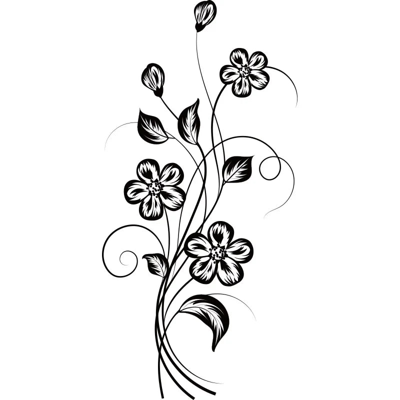 1PC Black Flower Wall Sticker – Waterproof Self-Adhesive Decor for Home & Living Spaces 🌿✨