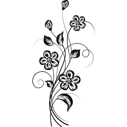 1PC Black Flower Wall Sticker – Waterproof Self-Adhesive Decor for Home & Living Spaces 🌿✨