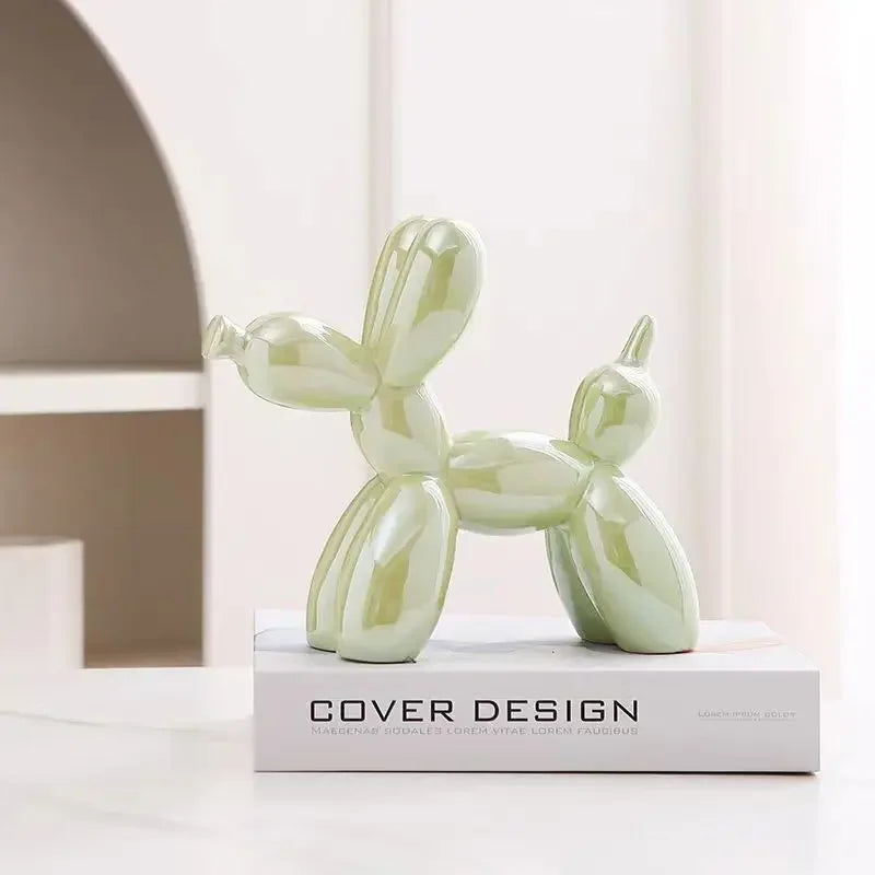ERMAKOVA Creative Balloon Dog Ceramic Sculpture – Abstract Home Office Décor & Gift 🐶🎈