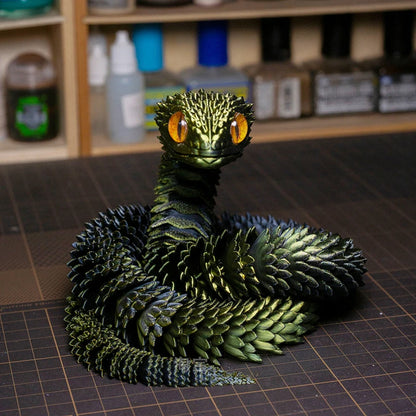 🐍 3D Printed Articulated Snake – Realistic Flexible Toy & Home Decor