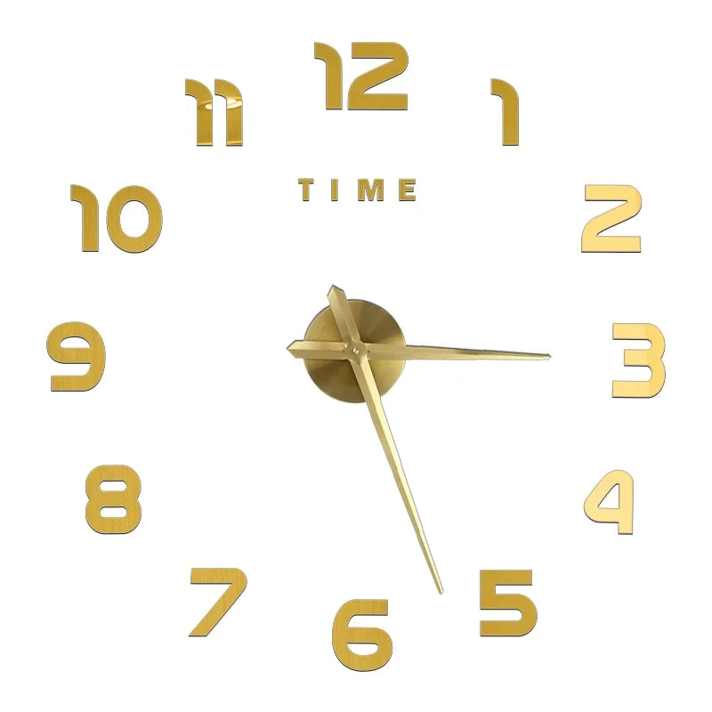 Fashion Modern 3D DIY Wall Clock – Stylish Acrylic Mirror Decor