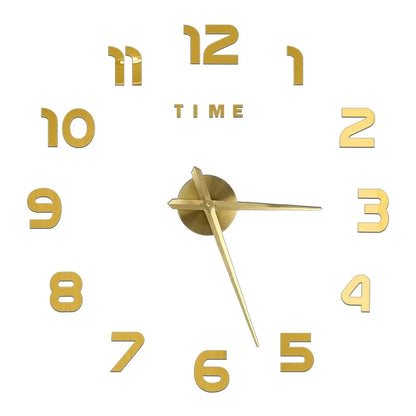Fashion Modern 3D DIY Wall Clock – Stylish Acrylic Mirror Decor