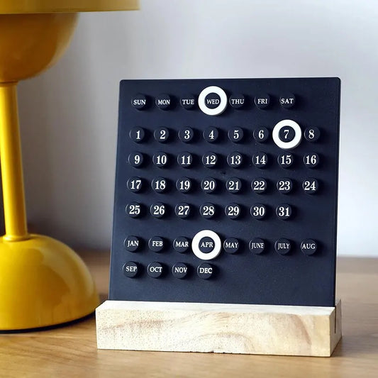 Acrylic Wooden Base DIY Perpetual Calendar – Elegant Desktop Ornament for Home & Office 📅✨