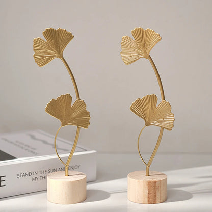 ✨ Nordic Gold Ginkgo Leaf Sculpture – Elegant Luxury Decor for Home & Office