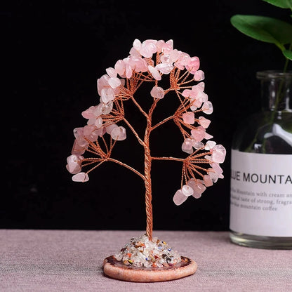 Super Mini Crystal Money Tree with Agate Slice Base – Feng Shui Healing Gemstone Tree for Home Decor 🌳💎