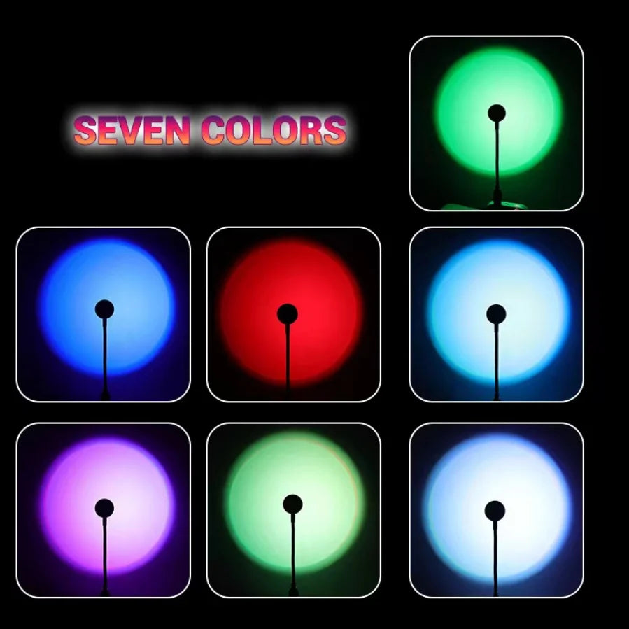 🌅 USB LED Sunset Lamp - LED Rainbow Neon Night Light Projector for Bedroom, Living Room & Photography